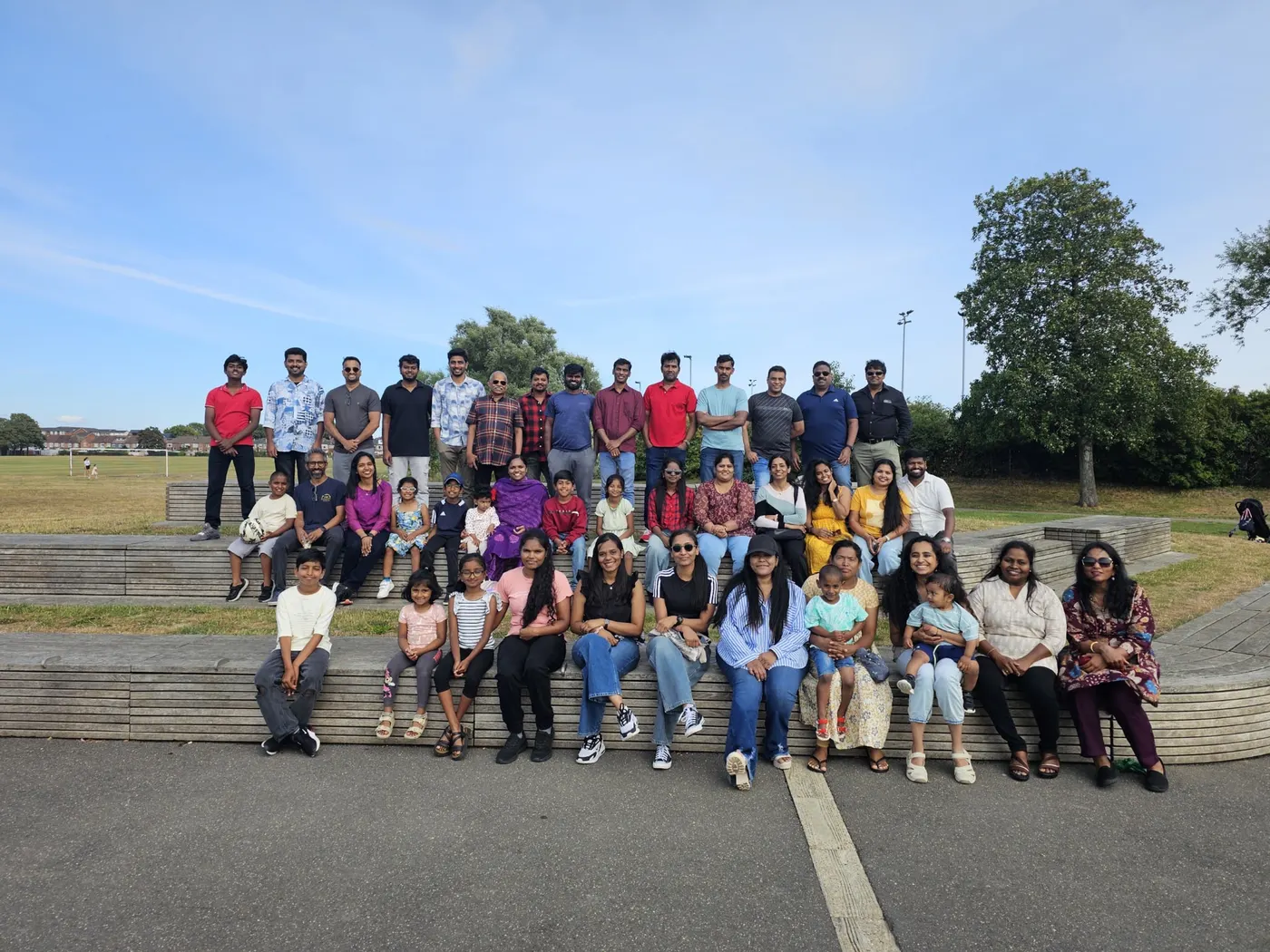 Portsmouth Tamil families at a park get-together
